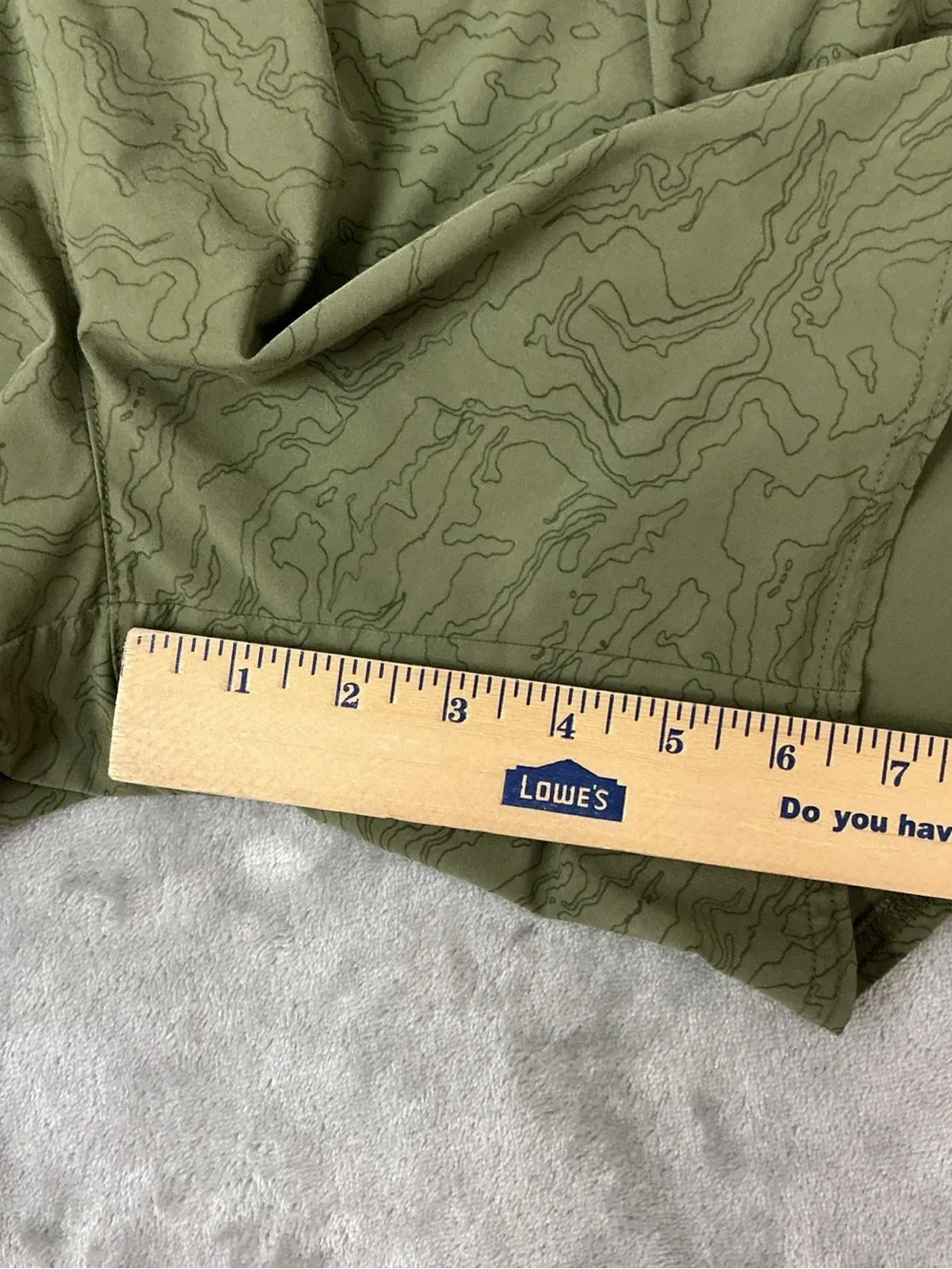 REI Co-Op Trailmade Swim Trunks Mens Large lined green topographic print pockets